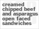 Creamed Chipped Beef And Asparagus Open Faced Sandwiches