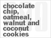 recipe for chocolate chip, oatmeal, walnut and coconut cookies