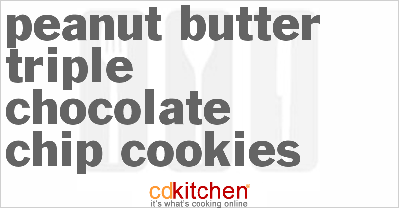 Peanut Butter Triple Chocolate Chip Cookies - CDKitchen.com