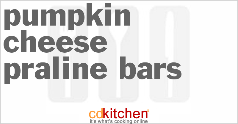 Pumpkin Cheese Praline Bars - CDKitchen.com