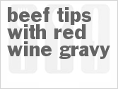 recipe for beef tips with red wine gravy