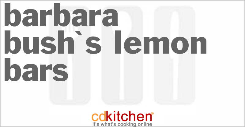 Barbara Bush's Lemon Bars - CDKitchen.com