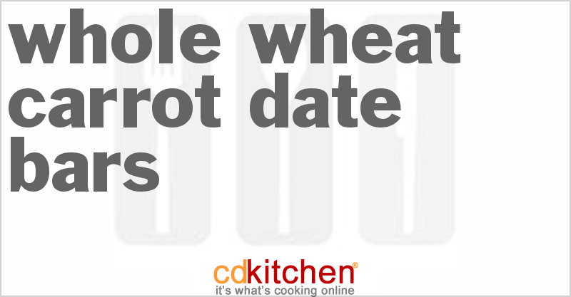 Whole Wheat Carrot Date Bars - CDKitchen.com