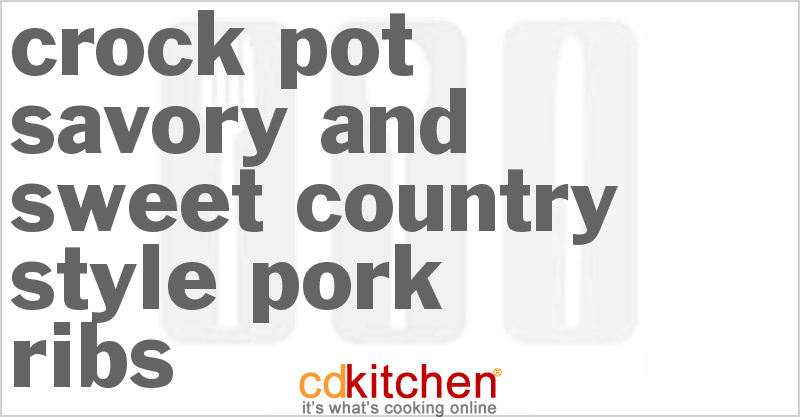 Savory And Sweet Country-Style Pork Ribs - CDKitchen.com