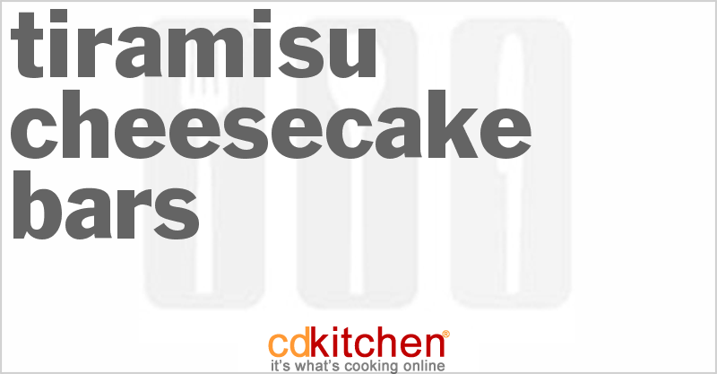 Tiramisu Cheesecake Bars - CDKitchen.com