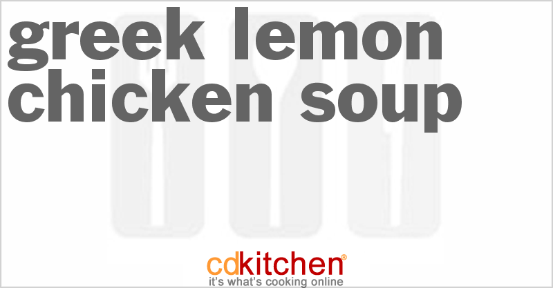 Greek Lemon Chicken Soup - CDKitchen.com