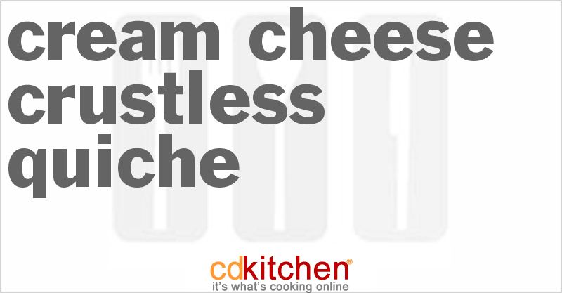 Cream Cheese Crustless Quiche - CDKitchen.com