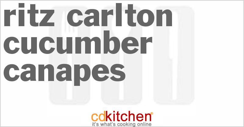 Ritz Carlton Cucumber Canapes - CDKitchen.com