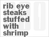 recipe for rib-eye steaks stuffed with shrimp