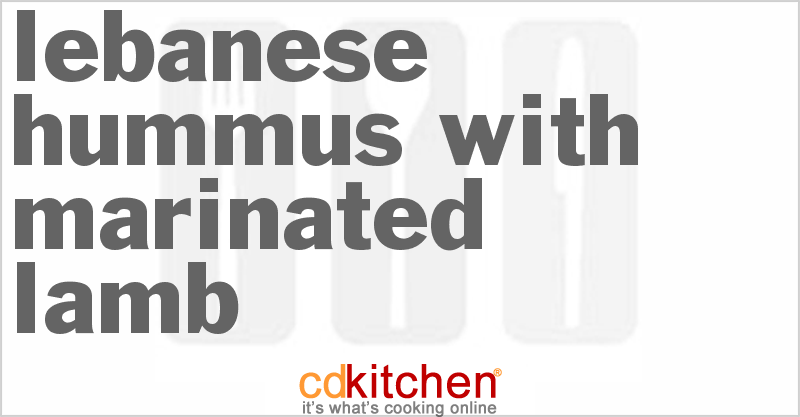 Lebanese Hummus With Marinated Lamb - CDKitchen.com
