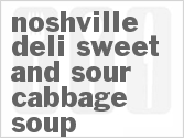 recipe for noshville deli sweet and sour cabbage soup