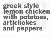 recipe for greek-style lemon chicken with potatoes, artichokes and peppers
