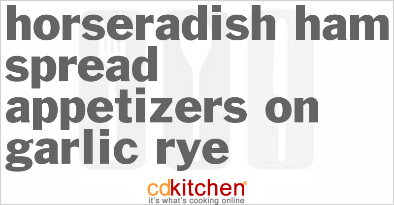 Horseradish Ham Spread Appetizers On Garlic Rye - CDKitchen.com