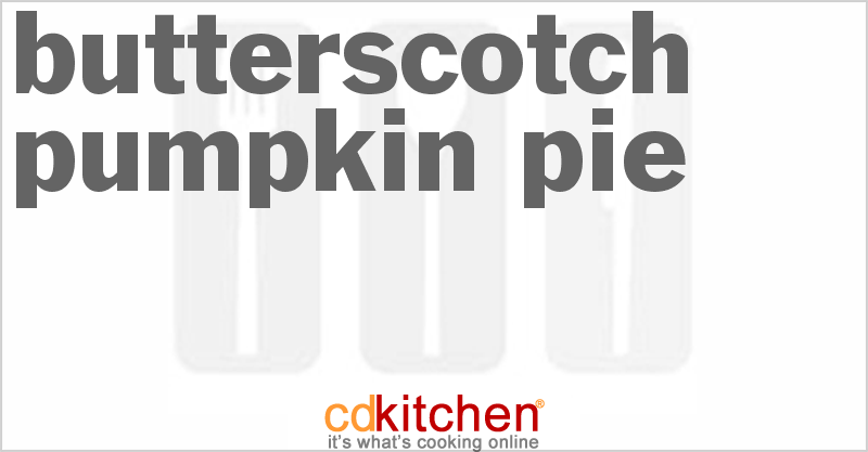 Butterscotch Pumpkin Pie - CDKitchen.com