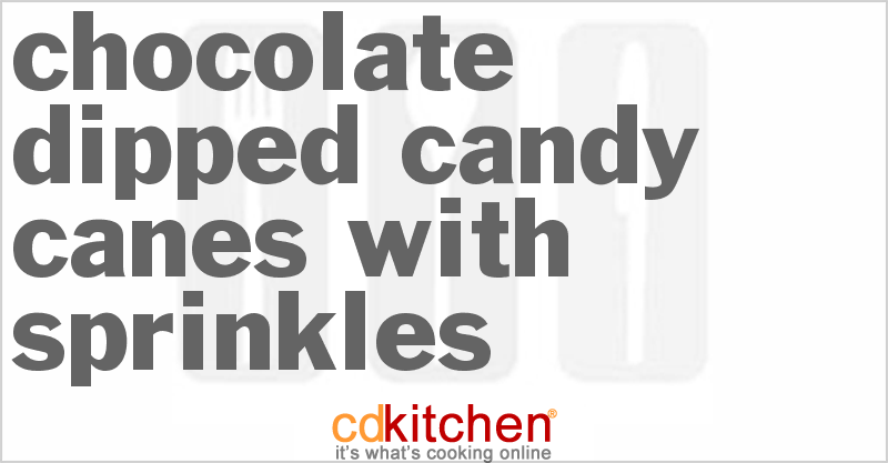 Chocolate Dipped Candy Canes With Sprinkles - CDKitchen.com