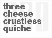 recipe for three-cheese crustless quiche