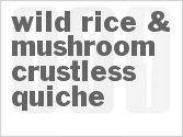 recipe for wild rice & mushroom crustless quiche