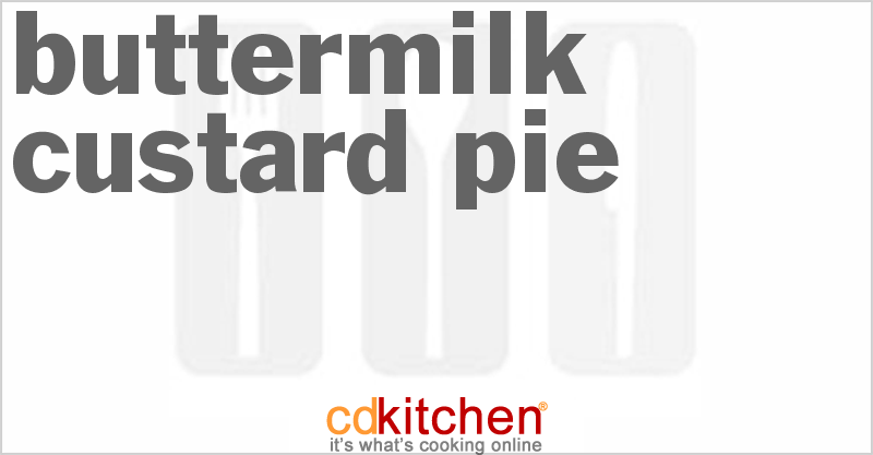 Buttermilk Custard Pie - CDKitchen.com