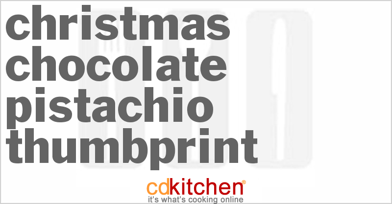Christmas Chocolate Pistachio Thumbprint - CDKitchen.com