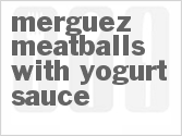 recipe for merguez meatballs with yogurt sauce