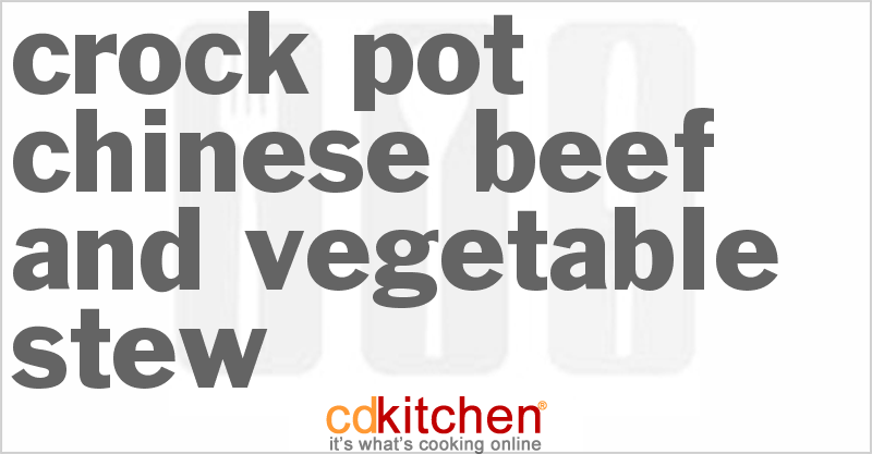 Chinese Beef And Vegetable Stew - CDKitchen.com