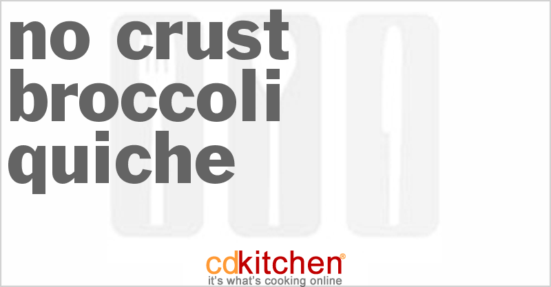 No-Crust Broccoli Quiche - CDKitchen.com