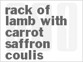 recipe for rack of lamb with carrot-saffron coulis