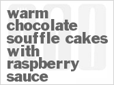 recipe for warm chocolate souffle cakes with raspberry sauce