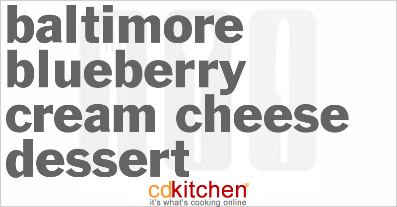 Baltimore Blueberry Cream Cheese Dessert - CDKitchen.com