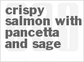 recipe for crispy salmon with pancetta and sage