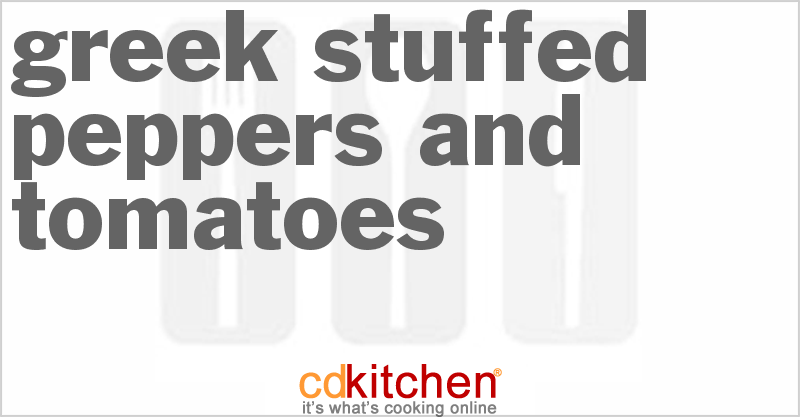Greek Stuffed Peppers and Tomatoes (Ntomates kai Piperies Yemistes) - CDKitchen.com