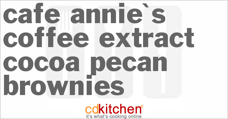 Cafe Annie's Coffee Extract Cocoa Pecan Brownies - CDKitchen.com