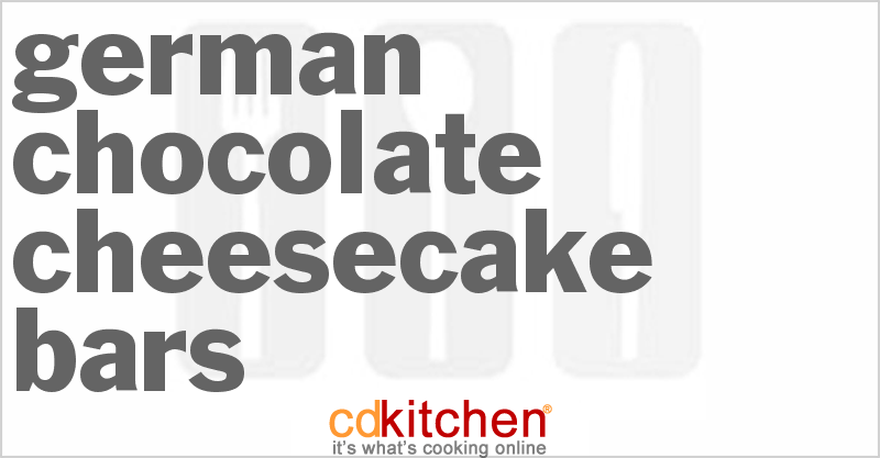 German Chocolate Cheesecake Bars - CDKitchen.com