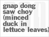 recipe for minced duck in lettuce leaves (gnap dong saw choy)