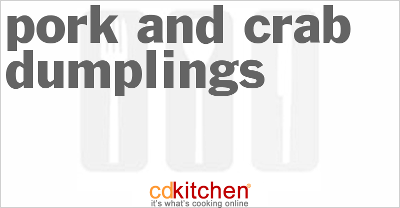 Pork And Crab Dumplings - CDKitchen.com