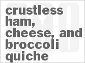 recipe for crustless ham, cheese, and broccoli quiche