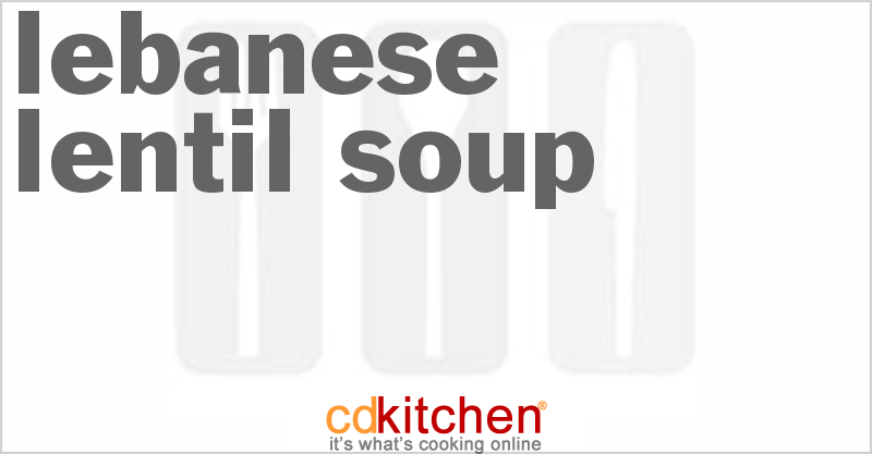 Lebanese Lentil Soup - CDKitchen.com