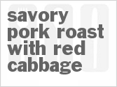 recipe for savory slow cooker pork roast with red cabbage