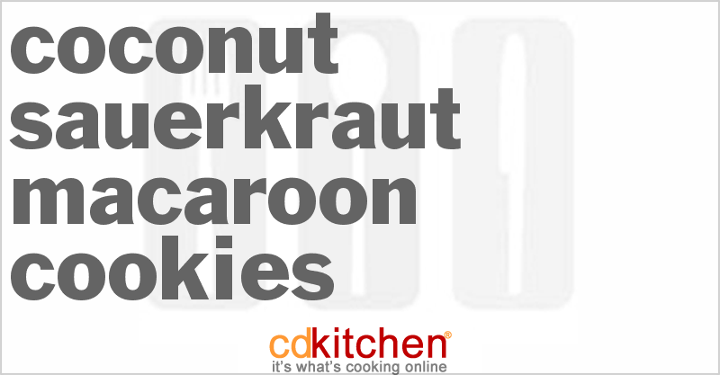 Coconut Sauerkraut Macaroon Cookies Recipe | CDKitchen.com