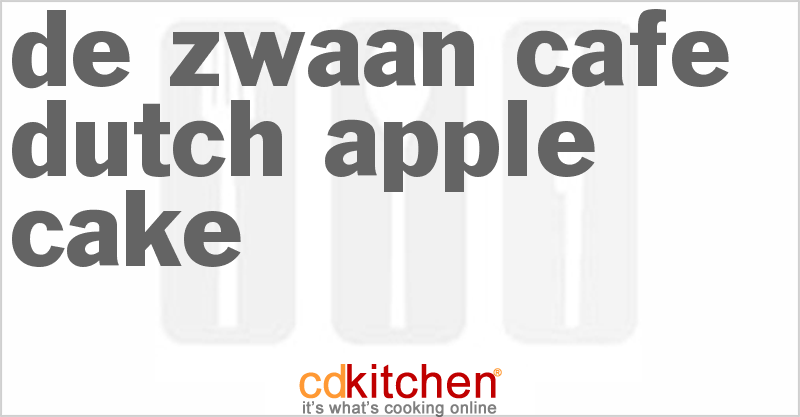 De Zwaan Cafe Dutch Apple Cake - CDKitchen.com