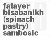 recipe for fatayer bisabanikh (spinach pastry) sambosic
