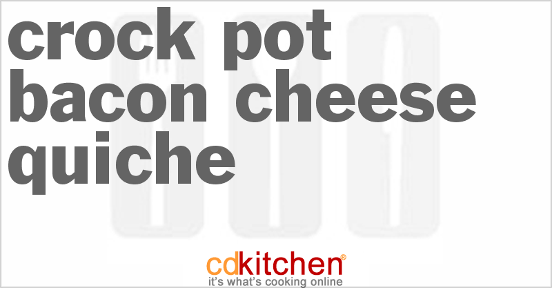 Bacon Cheese Quiche - CDKitchen.com