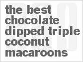 recipe for the best chocolate-dipped triple coconut macaroons