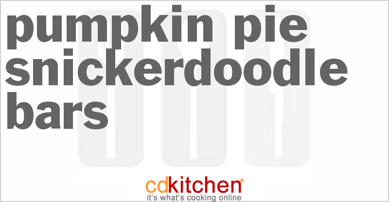 Pumpkin Pie Snickerdoodle Bars - CDKitchen.com