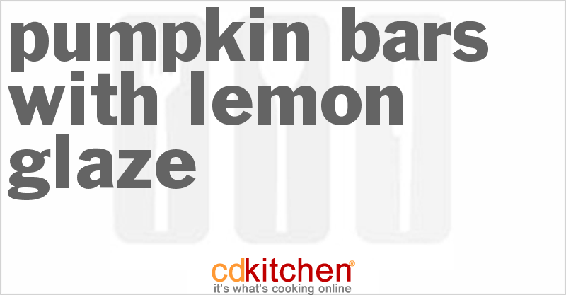 Pumpkin Bars With Lemon Glaze - CDKitchen.com