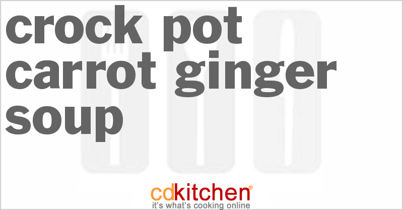 Carrot-Ginger Soup - CDKitchen.com