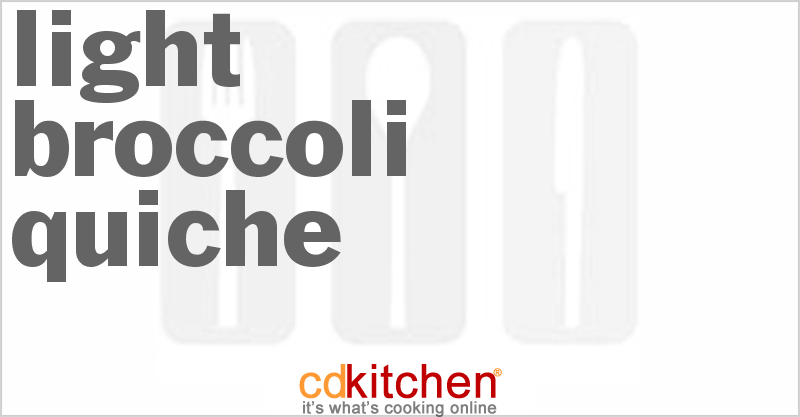 Light Broccoli Quiche - CDKitchen.com