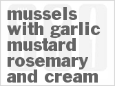 recipe for mussels with garlic mustard rosemary and cream