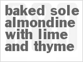 recipe for baked sole almondine with lime and thyme