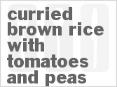 recipe for curried brown rice with tomatoes and peas